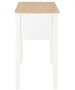 vidaXL Writing Desk White 109.5x45x77.5 cm Wood