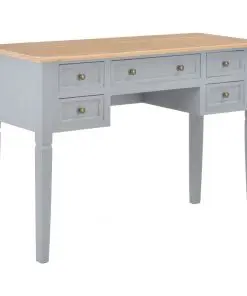 vidaXL Writing Desk Grey 109.5x45x77.5 cm Wood
