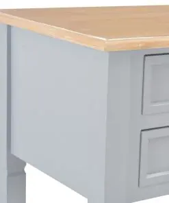 vidaXL Writing Desk Grey 109.5x45x77.5 cm Wood