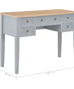 vidaXL Writing Desk Grey 109.5x45x77.5 cm Wood
