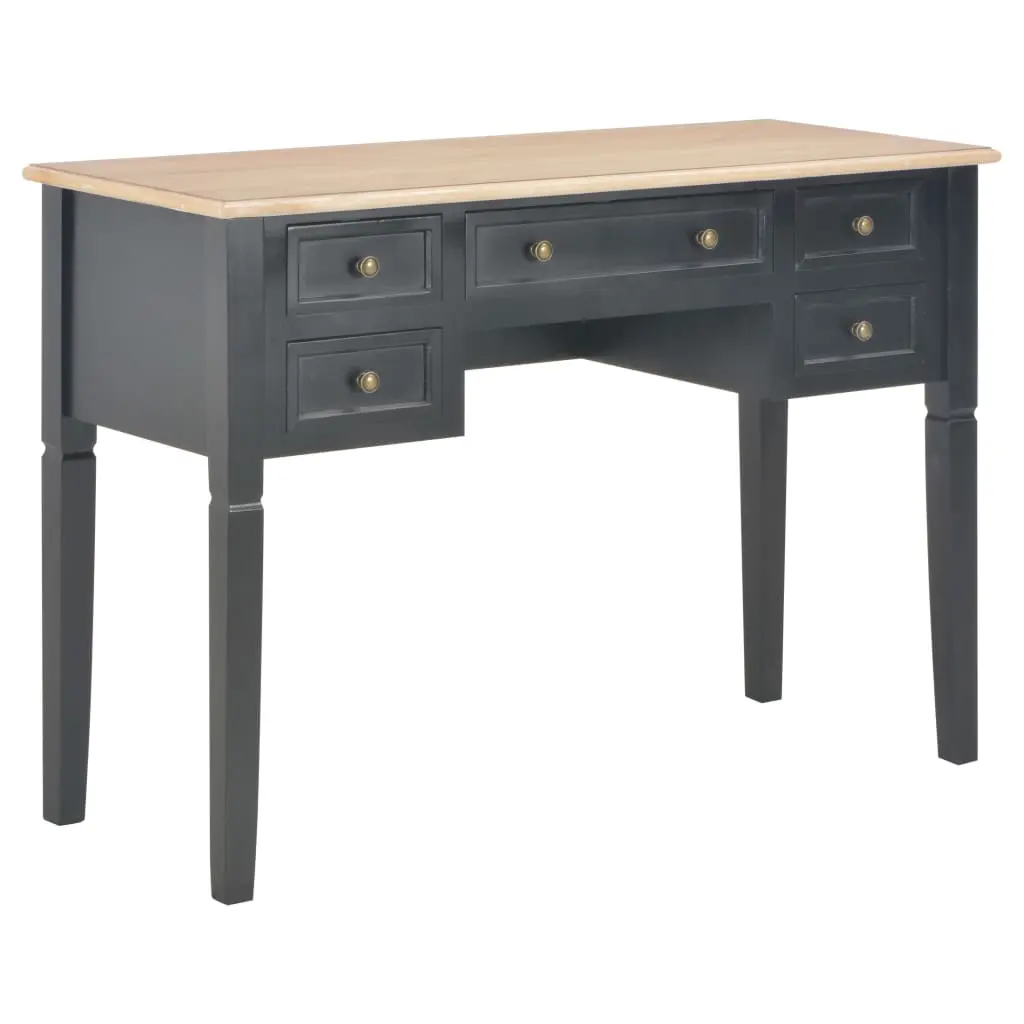 vidaXL Writing Desk Black 109.5x45x77.5 cm Wood