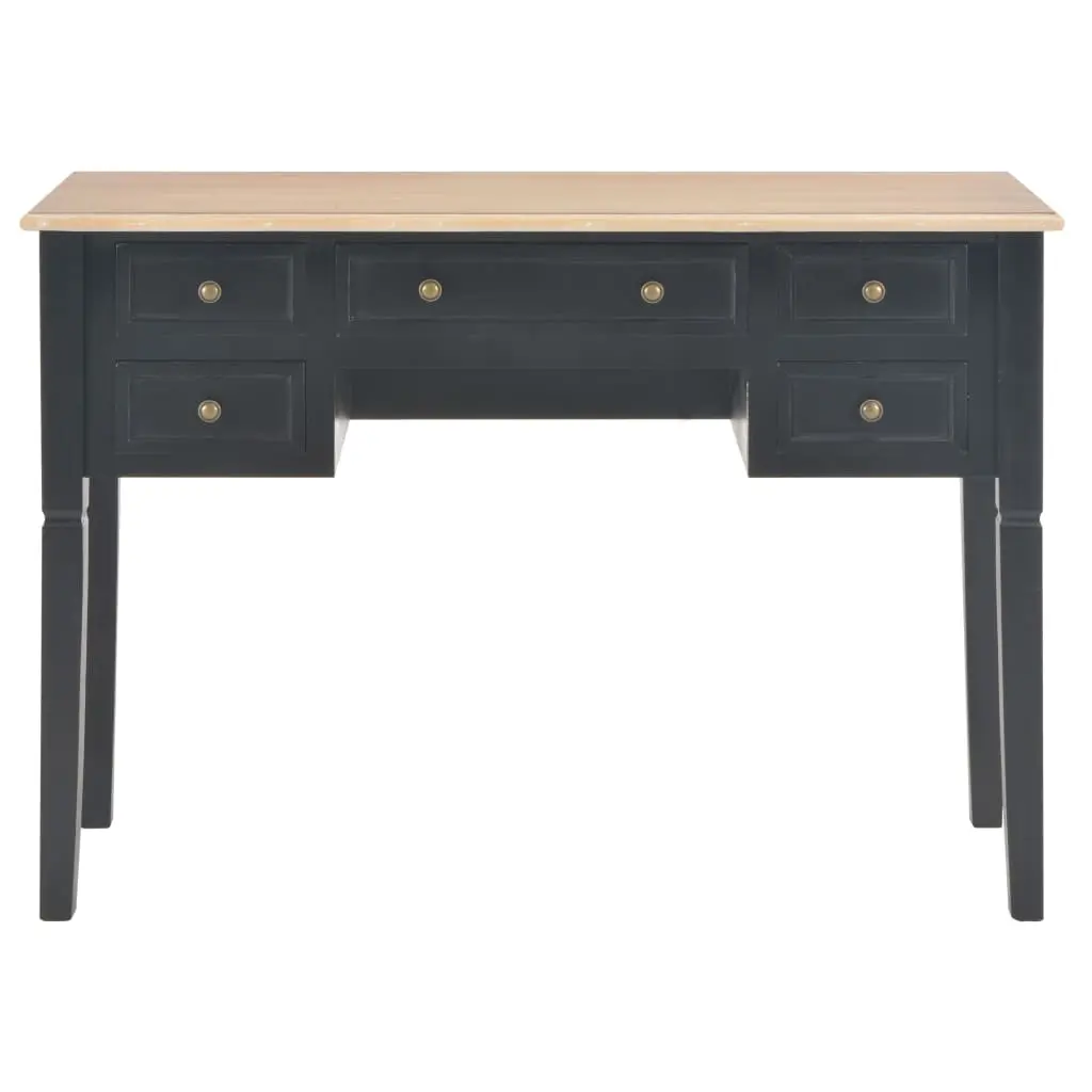 vidaXL Writing Desk Black 109.5x45x77.5 cm Wood