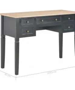 vidaXL Writing Desk Black 109.5x45x77.5 cm Wood