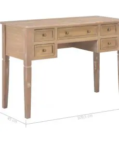 vidaXL Writing Desk Brown 109.5x45x77.5 cm Wood