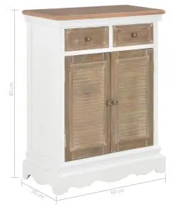 vidaXL Sideboard White 60x30x80 cm Solid Wood