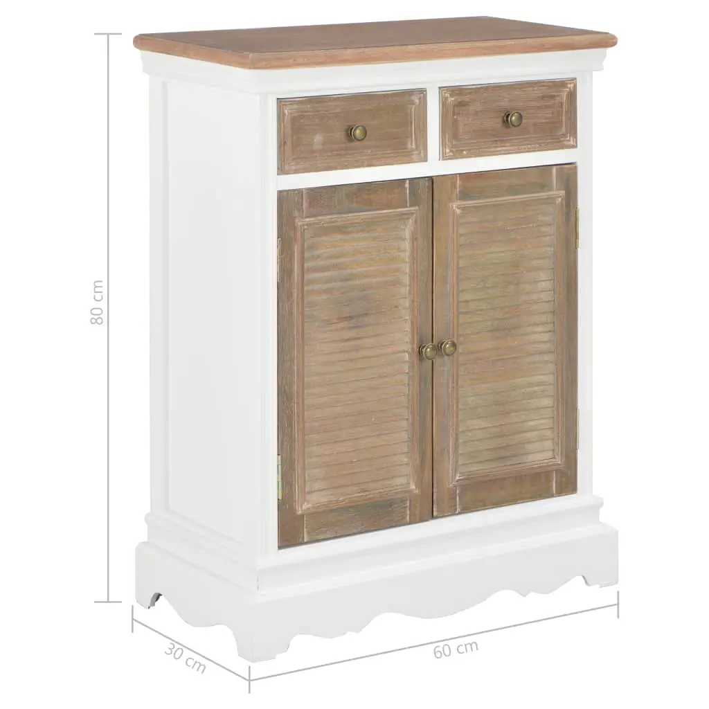 vidaXL Sideboard White 60x30x80 cm Solid Wood