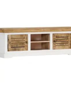 vidaXL TV Cabinet 118x30x40 cm Solid Mango Wood