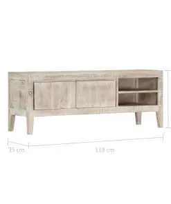 vidaXL TV Cabinet 118x35x46 cm Solid Mango Wood