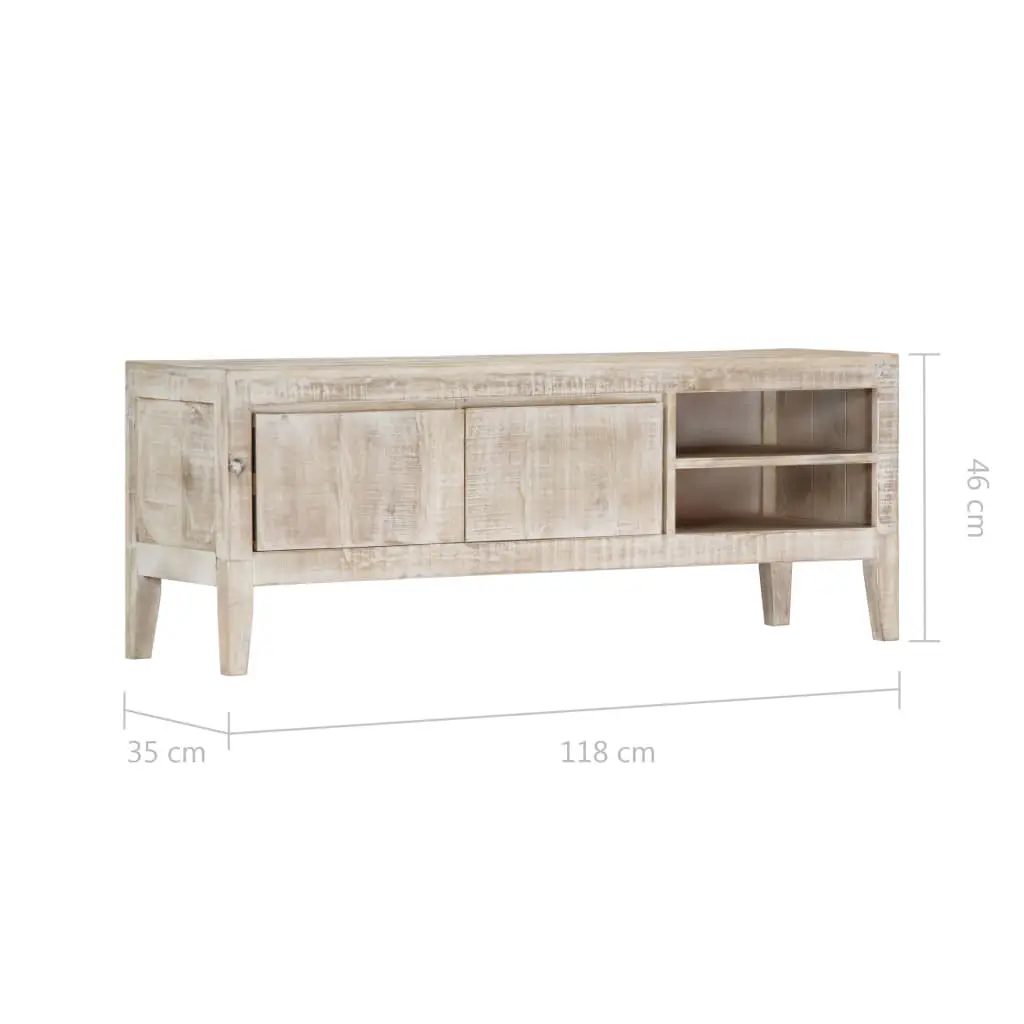 vidaXL TV Cabinet 118x35x46 cm Solid Mango Wood