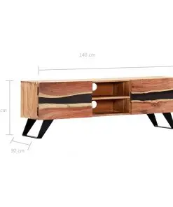 vidaXL TV Cabinet 140x30x45 cm Solid Acacia Wood