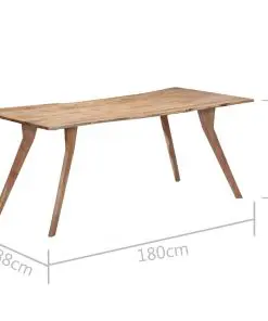 vidaXL Dining Table 180x88x76 cm Solid Acacia Wood