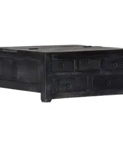 vidaXL Coffee Table Black 65x65x30 cm Solid Mango Wood