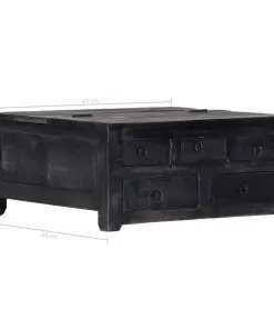 vidaXL Coffee Table Black 65x65x30 cm Solid Mango Wood