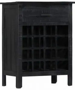vidaXL Wine Rack Black 56x35x75 cm Solid Mango Wood
