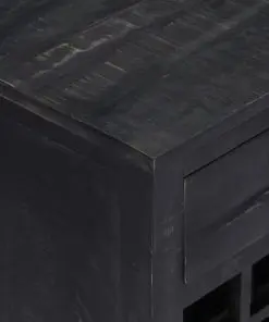 vidaXL Wine Rack Black 56x35x75 cm Solid Mango Wood