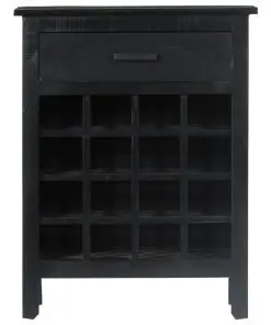 vidaXL Wine Rack Black 56x35x75 cm Solid Mango Wood
