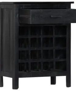 vidaXL Wine Rack Black 56x35x75 cm Solid Mango Wood