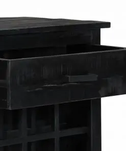 vidaXL Wine Rack Black 56x35x75 cm Solid Mango Wood