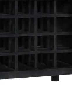 vidaXL Wine Rack Black 56x35x75 cm Solid Mango Wood