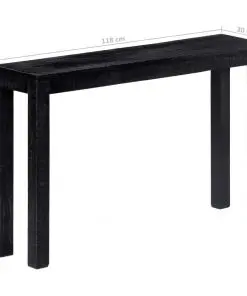 vidaXL Console Table Black 118x30x76 cm Solid Mango Wood