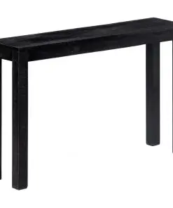 vidaXL Console Table Black 118x30x76 cm Solid Mango Wood