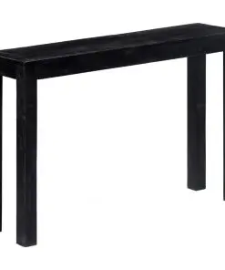 vidaXL Console Table Black 118x30x76 cm Solid Mango Wood