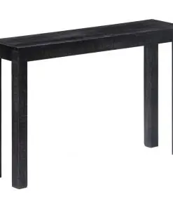 vidaXL Console Table Black 118x30x76 cm Solid Mango Wood