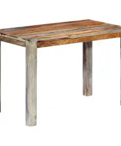 vidaXL Dining Table Grey 118x60x76 cm Solid Sheesham Wood