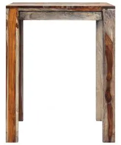 vidaXL Dining Table Grey 118x60x76 cm Solid Sheesham Wood