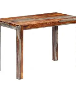 vidaXL Dining Table Grey 118x60x76 cm Solid Sheesham Wood