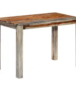 vidaXL Dining Table Grey 118x60x76 cm Solid Sheesham Wood