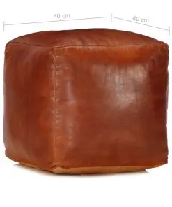 vidaXL Pouffe Tan 40x40x40 cm Genuine Goat Leather