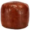 vidaXL Pouffe Tan 40×35 cm Genuine Goat Leather