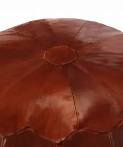 vidaXL Pouffe Tan 40×35 cm Genuine Goat Leather