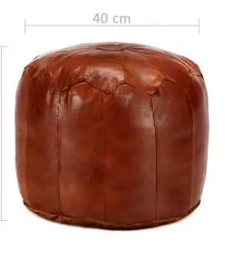 vidaXL Pouffe Tan 40×35 cm Genuine Goat Leather