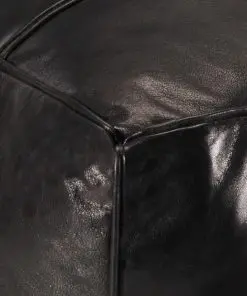 vidaXL Pouffe Black 60x60x30 cm Genuine Goat Leather