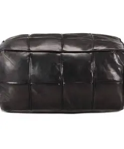 vidaXL Pouffe Black 60x60x30 cm Genuine Goat Leather