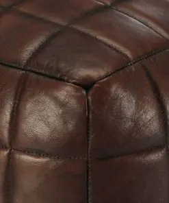 vidaXL Pouffe Dark Brown 40x40x40 cm Genuine Goat Leather