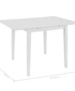 vidaXL Extendable Dining Table White (80-120)x80x74 cm MDF