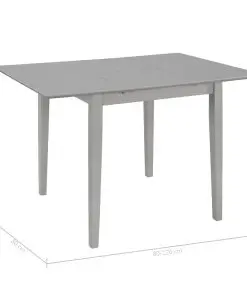vidaXL Extendable Dining Table Grey (80-120)x80x74 cm MDF