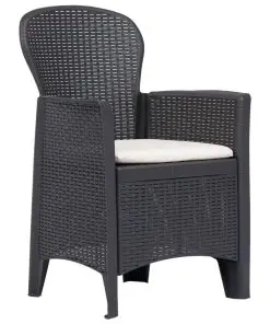 vidaXL 3 Piece Bistro Set Plastic Brown Rattan Look
