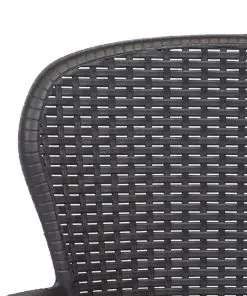 vidaXL 3 Piece Bistro Set Plastic Brown Rattan Look