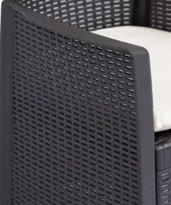 vidaXL 3 Piece Bistro Set Plastic Brown Rattan Look