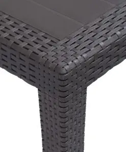 vidaXL 3 Piece Bistro Set Plastic Brown Rattan Look