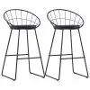 vidaXL Bar Chairs 2 pcs Black Faux Leather