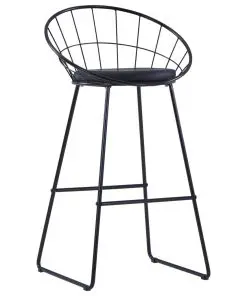 vidaXL Bar Chairs 2 pcs Black Faux Leather