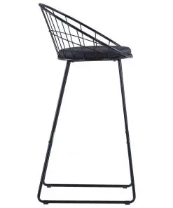 vidaXL Bar Chairs 2 pcs Black Faux Leather