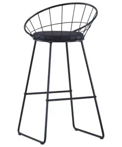 vidaXL Bar Chairs 2 pcs Black Faux Leather