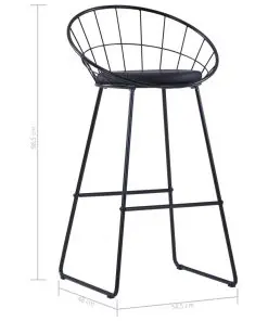 vidaXL Bar Chairs 2 pcs Black Faux Leather