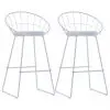 vidaXL Bar Chairs 2 pcs White Faux Leather
